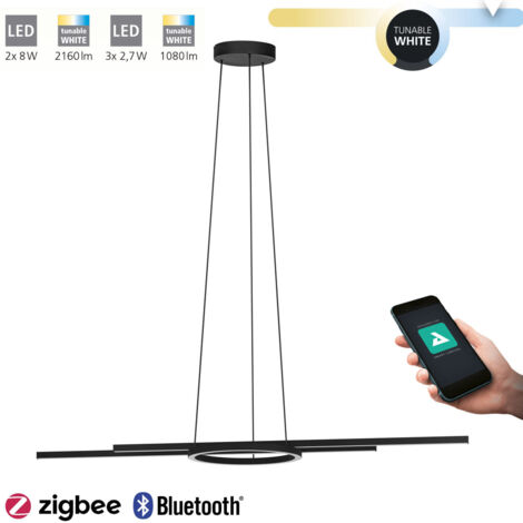 Eglo Connect LED Pendelleuchte Zillerio-Z schwarz 116 x 30 x 110 cm Deckenlampen & Kronleuchter
