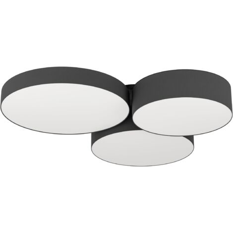 EGLO connect.z Smart Home LED Deckenleuchte Barbano-Z, ZigBee, App und Sprachsteuerung Alexa, warmweiß-kaltweiß, RGB, dimmbare Deckenlampe aus schwarzem Metall und Textil