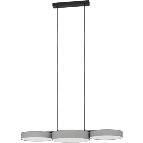 EGLO connect.z Smart-Home LED Pendelleuchte Barbano-Z, Hängelampe aus schwarzem Metall und grauem Textil, ZigBee, App und Sprachsteuerung Alexa, warmweiß-kaltweiß, RGB, dimmbar