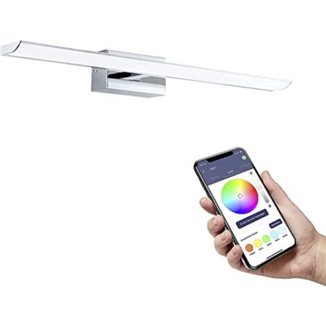 Eglo connect.z Smart Home Led per specchio Tabiano-Z, L 60,5 cm, ZigBee, app e controllo vocale, colore della luce regolabile, dimmerabile, lampada da parete per bagno, IP44