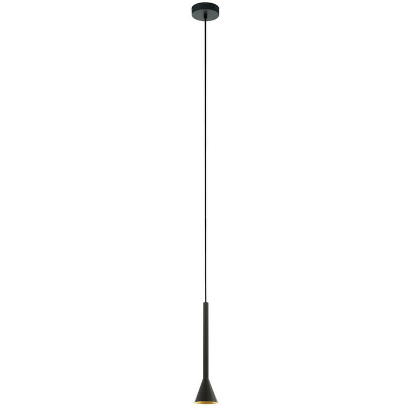 Cortaderas Slim Pendant Ceiling Light Black, Gold 3 Step Dimming - Eglo