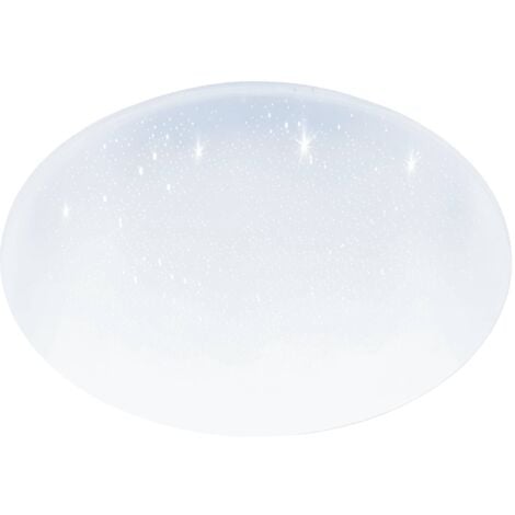 EGLO Pogliola-S, Ø 50 cm, Kristalleffekt LED Deckenleuchte, Wohnzimmerlampe aus Stahl und Kunststoff, Lampe weiß, Kinderzimmerlampe, Küchenlampe, Bürolampe, Flurlampe Decke