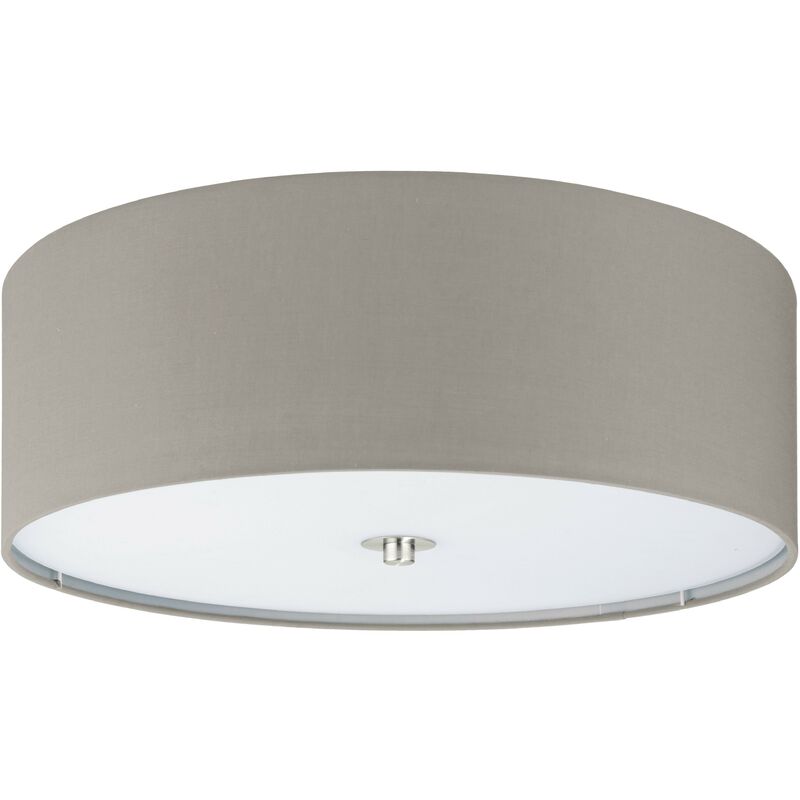 Ovale Deckenleuchte aus grauem Stoff und Opalglas 220-240 V IP20 | Stoff