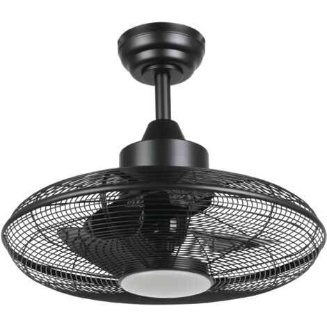 EGLO Deckenventilator Igeldo, Ventilator mit Beleuchtung und Fernbedienung, warmweiß - kaltweiß, Metall in schwarz-matt, AC Motor, Ø 53 cm