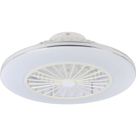 EGLO Deckenventilator mit Beleuchtung Lovisca, Ventilator Decke dimmbar mit Fernbedienung und 3 Geschwindigkeiten, Kunststoff in Weiß, warmweiß - kaltweiß, Ø 55 cm