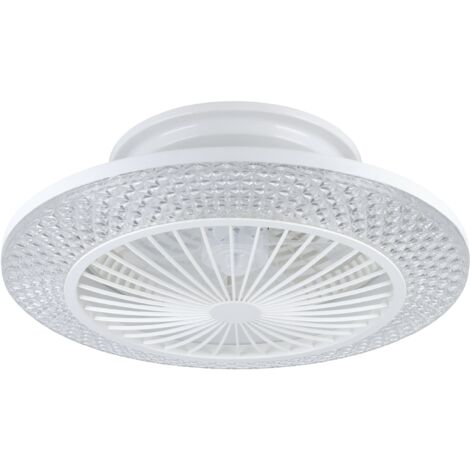 EGLO Deckenventilator mit LED Beleuchtung Malinska, Ventilator Decke dimmbar mit Fernbedienung, Timer, 3 Geschwindigkeiten, Kunststoff in weiß, AC Motor, warmweiß - kaltweiß, Ø 55 cm