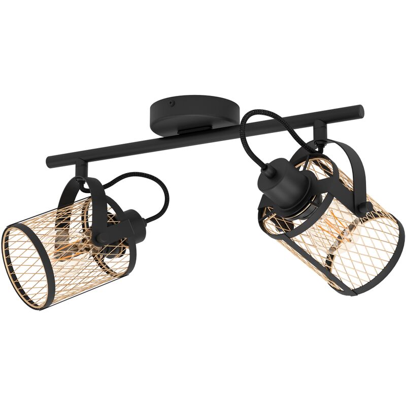 

Delow 43532 - Lámpara de techo (latón, 47,5 x 18 x 21 cm, intensidad regulable), color negro y latón - Black - Eglo