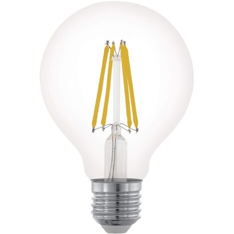 Eglo E27 LED dimmerabile, lampadina classica a globo, illuminazione retro, 7,5 Watt (equivalente a 60 Watt), 806 Lumen, luce bianco caldo, 2700k, lampadina Edison G80, Ø 8 cm