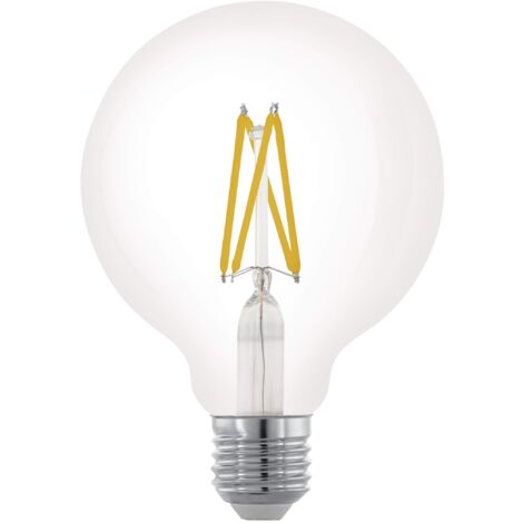 Eglo E27 LED dimmerabile, lampadina classica a globo, illuminazione retro, 7,5 Watt (equivalente a 60 Watt), 806 Lumen, luce bianco caldo, 2700k, lampadina Edison G95, Ø 9,5 cm