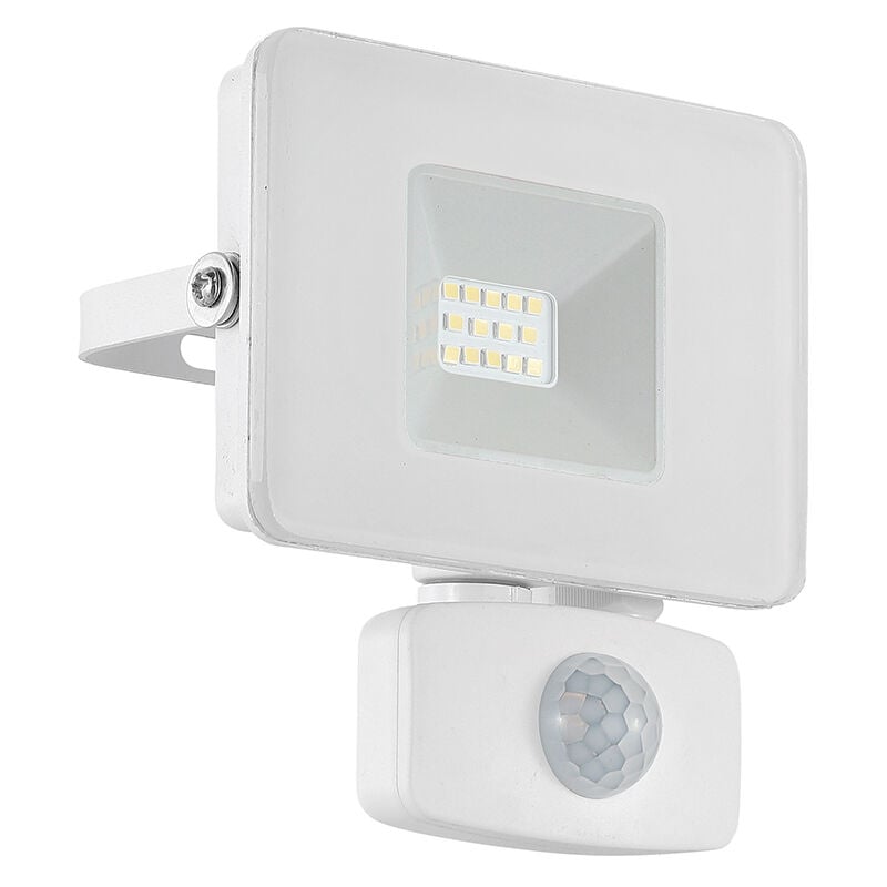 Image of Faretto Esterno Moderna Faedo 3 Alluminio Bianco Sensore Led H13,5Cm