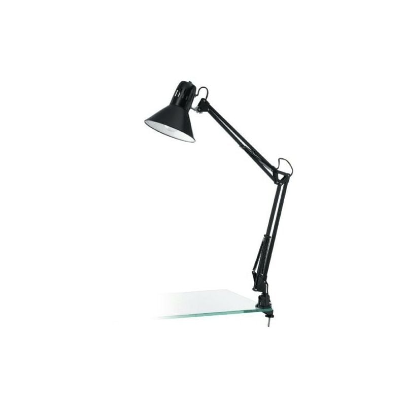 Image of Firmo lampada da tavolo con morsetto in metallo nero regolabile E27 1X40W 90873 - Eglo