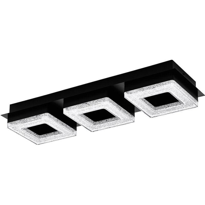 Plafoniera Moderna Fradelo 1 Acciaio Nero 3 Luci Led Integrato 3,5W