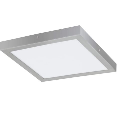 Eglo Fueva 1 Lampada da Soffitto 25 W, Argento, Bianco