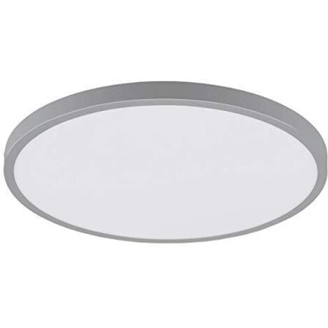 Eglo Fueva 1 Plafoniera a LED, Diametro 40 cm, Argento, Bianco/Bianco Neutro, Alluminio, Plastica