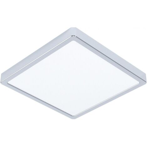 Eglo Fueva 5, lámpara de techo LED con protección IP44, para baño/cocina/dormitorio, 28,5x28,5x3 cm, plástico, cromo (99269)