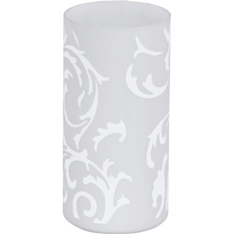Eglo Geo, lampada da tavolo minimalista in vetro opalino opaco con motivo floreale, lampada da salotto con interruttore, presa E14