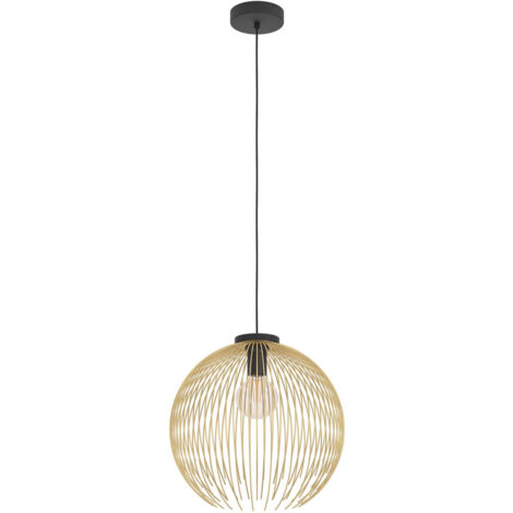 Eglo Hängeleuchte Venezuela schwarz gold 40 x 110 cm E27 Deckenlampen & Kronleuchter