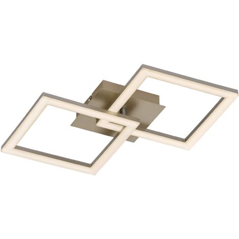 EGLO Huerta Plafoniera LED da soffitto, lampada da soggiorno, plafoniera a 2 luci, lampada da cucina in metallo argentato e plastica bianca, bianco caldo, 52,5 cm