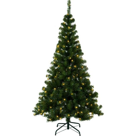 EGLO künstlicher Weihnachtsbaum 180 cm für innen und außen, naturgetreuer Tannenbaum mit LED-Beleuchtung warmweiß, Kunstbaum echt aussehend mit Ständer, IP44
