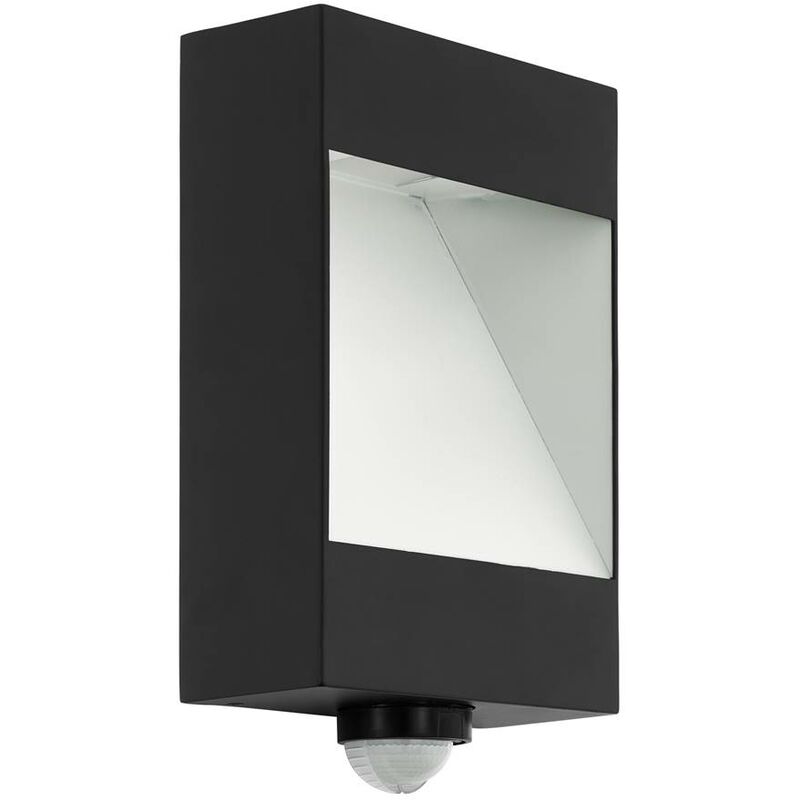 Image of parete esterna LED Manfria luce antracite, bianco L: 20cm H: 32,5cm T: 8cm sensore IP44