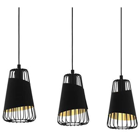 Eglo Lampada a Sospensione Austell, Acciaio Tessile, 76.5 cm, Nero