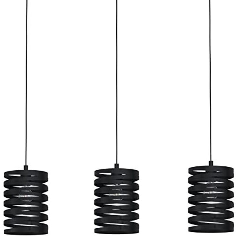Eglo - Lampadario a Sospensione Contemporaneo Cremella Acciaio Nero 3 Luci E27