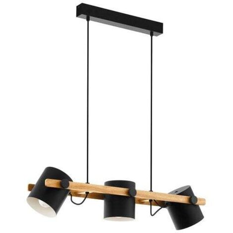 Eglo Lampada a sospensione Hornwood E27 3 luci metallo nero crema 110cm