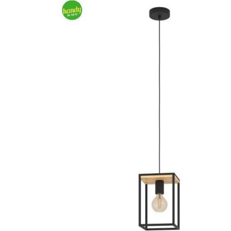 Eglo Lampada a Sospensione Libertad - Nero e Legno - 18x110 cm