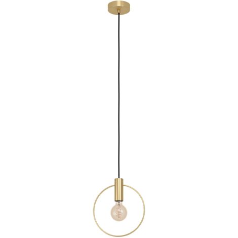 EGLO lampada a sospensione Manizales, illuminazione a sospensione a luce singola, luce a sospensione in metallo in ottone, lampada da soggiorno, presa E27
