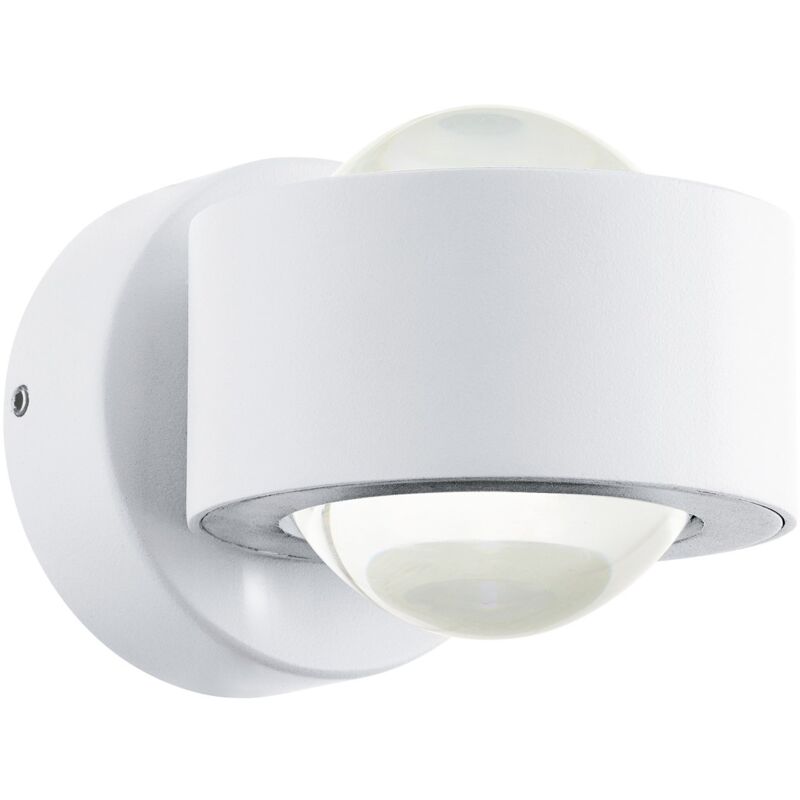 Applique Esterno Moderna Treviolo Alluminio Bianco Vetro Led