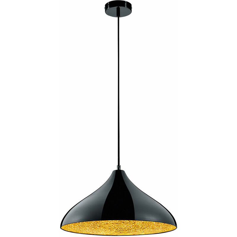 Image of Lampada a sospensione lampada a sospensione rotonda illuminazione sala da pranzo E27 metallo nero IP20 luce