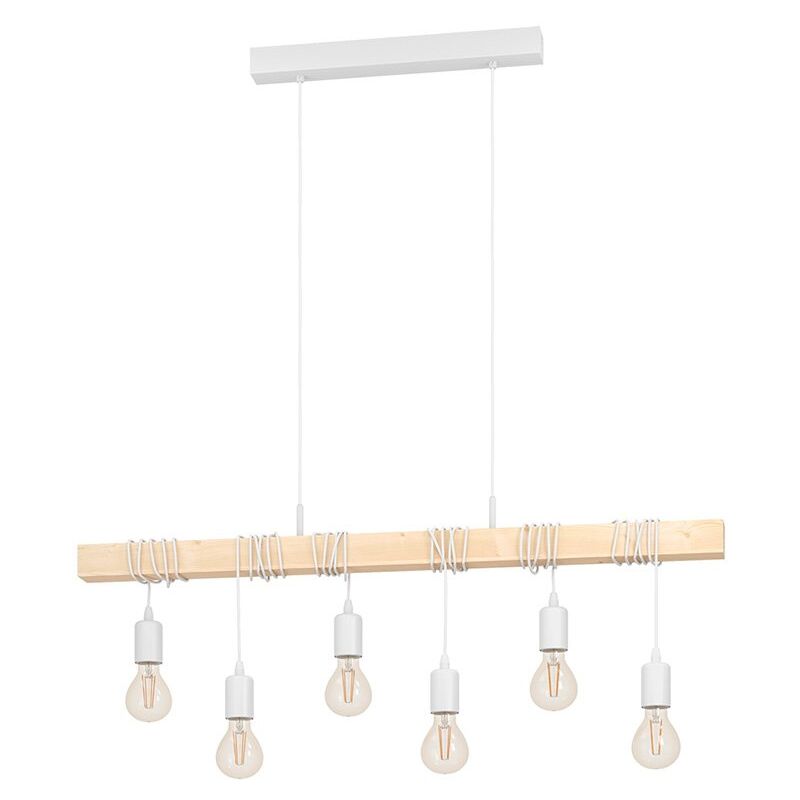 Lampadario Industrial Townshend 6 Luci Acciaio Bianco