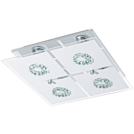 EGLO LAMPADA DA PARETE IN ACCIAIO INOX CROMATO E CRISTALLO SATINATO 31X8,5cm