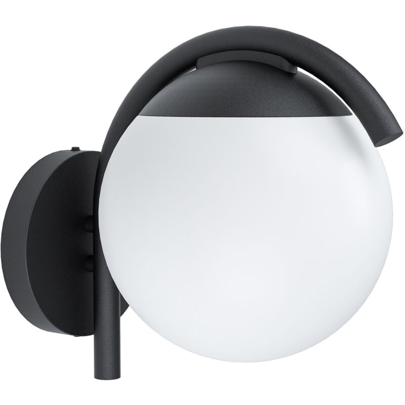 Eglo - Applique Esterno Contemporanea Prata Vecchia Metallo Nero 1 Luce E27