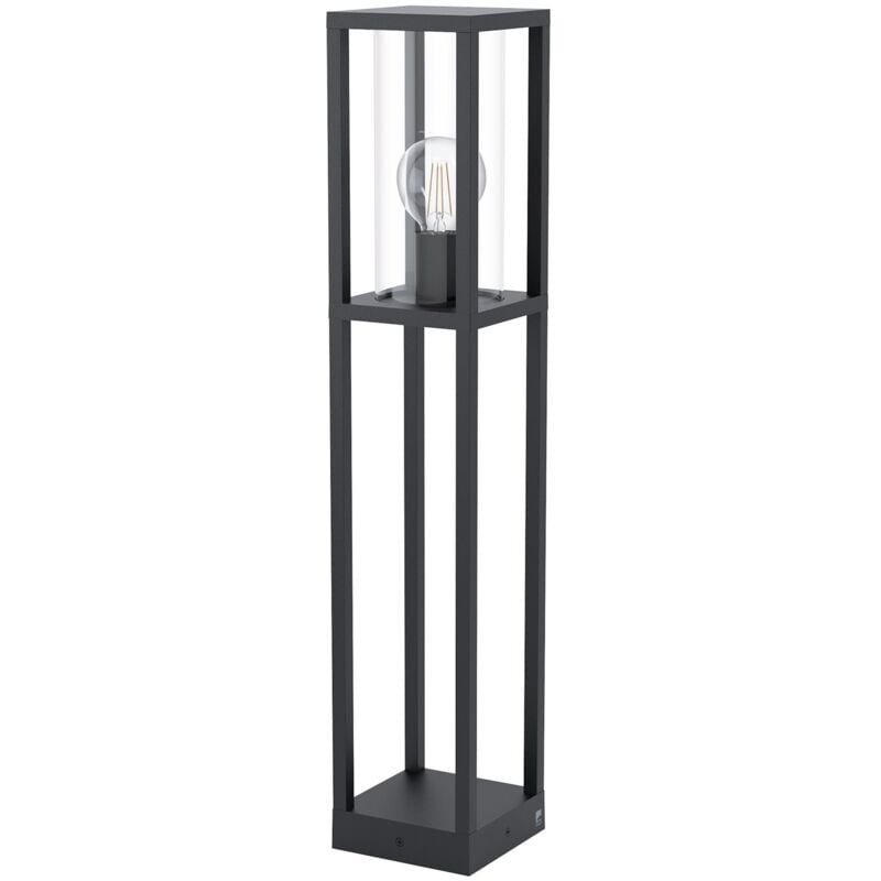 Piantana Esterno Contemporaneo Cascinetta Alluminio Nero Vetro Bianco 1 Luce E27