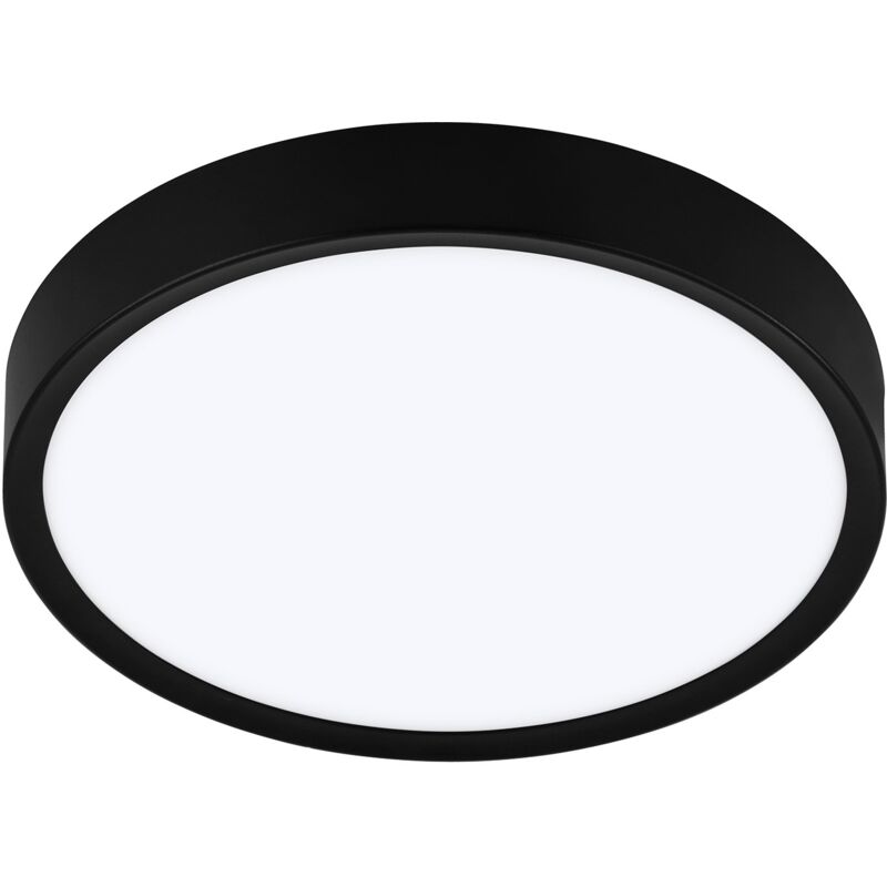 Plafoniera Contemporanea Musurita Policarbonato Nero Luce Led Integrato 14,6W