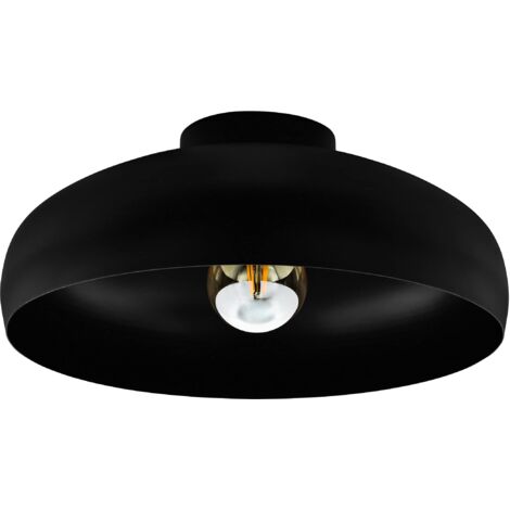 Eglo Lampada da Soffitto Mogano, Lampada da Soffitto industriale, in Metallo, Lampada da Soggiorno in Nero, Lampada da Camera da Letto, Soffitto Lampada da Ingresso con Presa E27