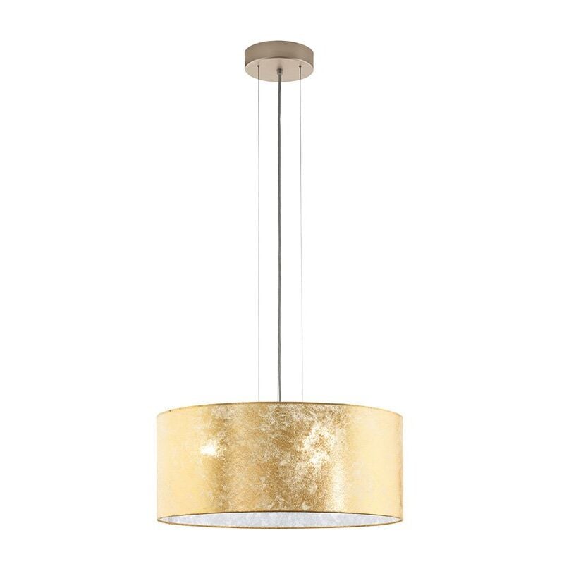 Lampadario Contemporaneo Viserbella 3 Luci Acciaio Ottone - Oro