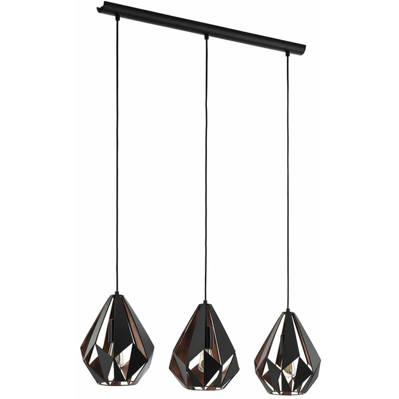 

Lámpara colgante CARLTON 1 3x25 W negra y cobre 49991 - Negro - Eglo