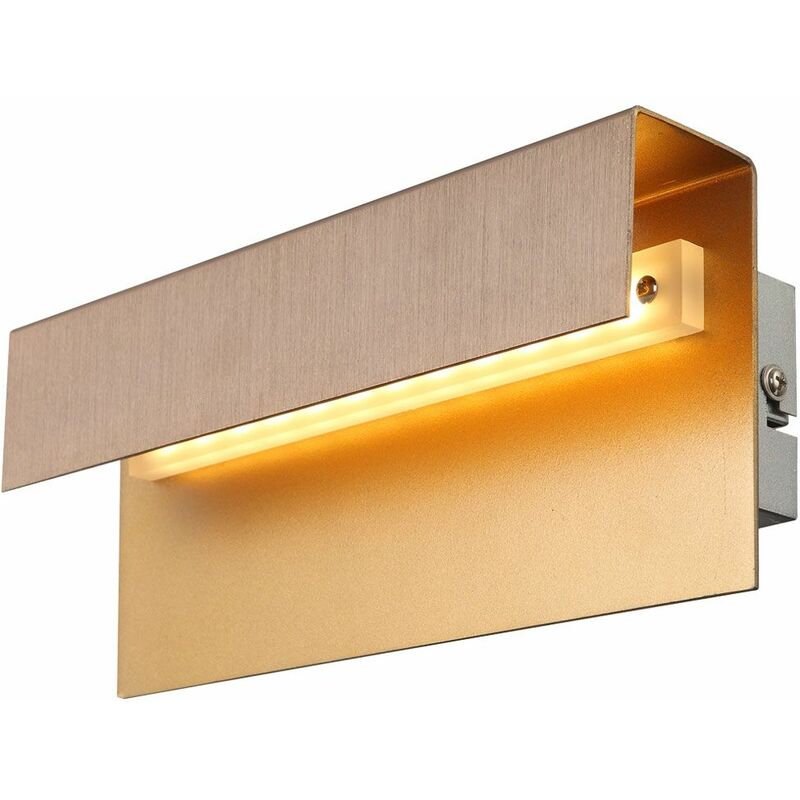 

Globo - Lámpara de pared LED de diseño, lámpara de iluminación ALU, bronce, lacado dorado, foco 76011W1