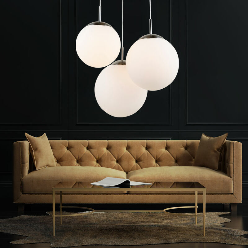

Globo - Diseño de techo lámpara de salón comedor bola de cristal colgante de luz que cuelga de satén 1581-3