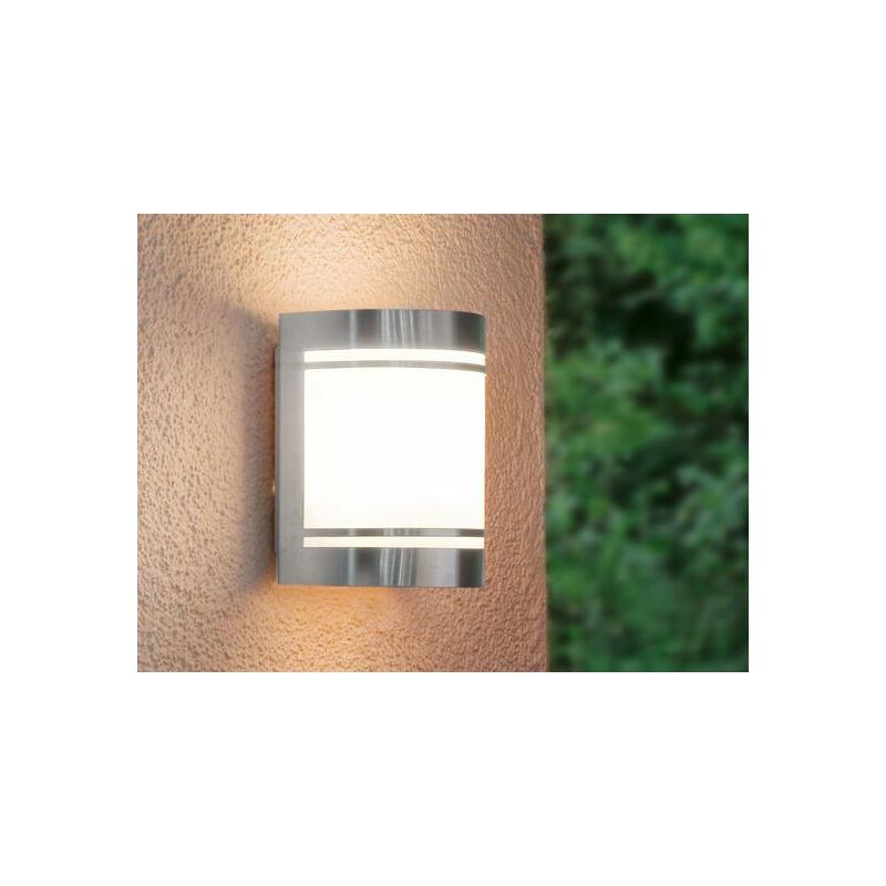 

EGLO 30191 iluminación al aire libre Outdoor wall lighting Acero inoxidable, Blanco E27 40 W - Iluminación al aire libre (Outdoor wall lighting,