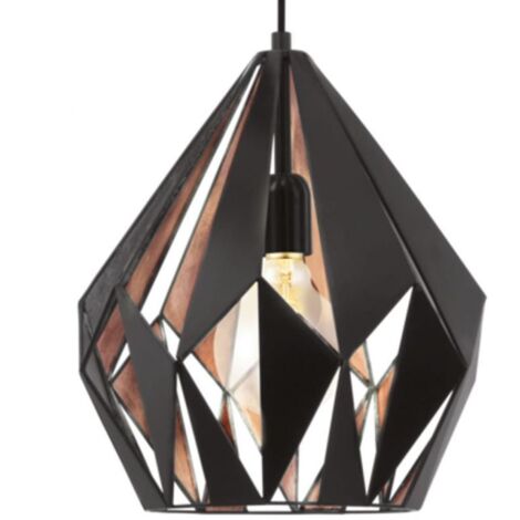 Eglo lampe à suspension 110 cm Carlton en métal noir et cuivre - cuivre