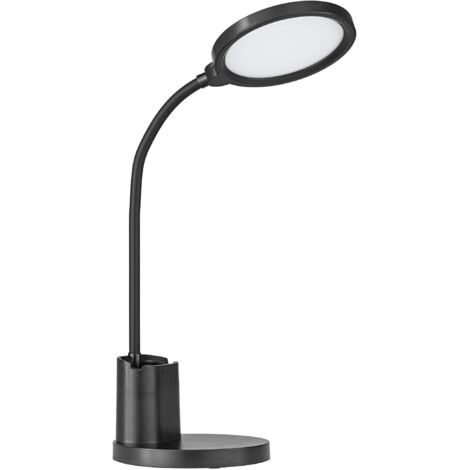 EGLO LED Akku Tischlampe Rehamna, aufladbare Nachttischlampe touch dimmbar, Schreibtischlampe Büro mit USB Ladefunktion, Kunststoff in Schwarz, warmweiß-kaltweiß