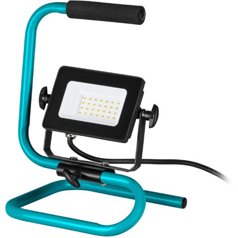 EGLO LED Baustrahler, tragbare Arbeitsleuchte aus Aluminium und Kunststoff, Arbeitsscheinwerfer in türkis und schwarz, Werkstattlampe schwenkbar, IP65, neutralweiß, 2000lm