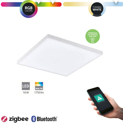 Eglo LED CCT Deckenleuchte Turcona-Z 30x30cm weiß RGB Smart Home connect.Z Lampe