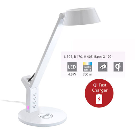 Eglo Led CCT Tischleuchte Banderalo weiß dimmbar mit Ladefunktion Deckenlampen & Kronleuchter