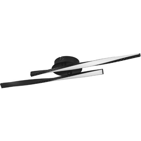 EGLO LED Deckenleuchte Adeje, minimalistische Deckenlampe aus Metall in schwarz und Kunststoff in weiß, Lampe Decke für Wohnzimmer, Schlafzimmer und Flur, warmweiß, 59 x 10 cm