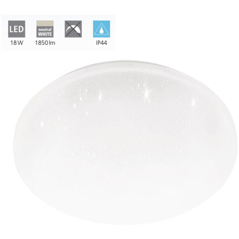 Eglo LED Deckenleuchte Frania-S weiß Ø 31 cm neutralweiß mit Kristalleffekt Deckenlampen & Kronleuchter