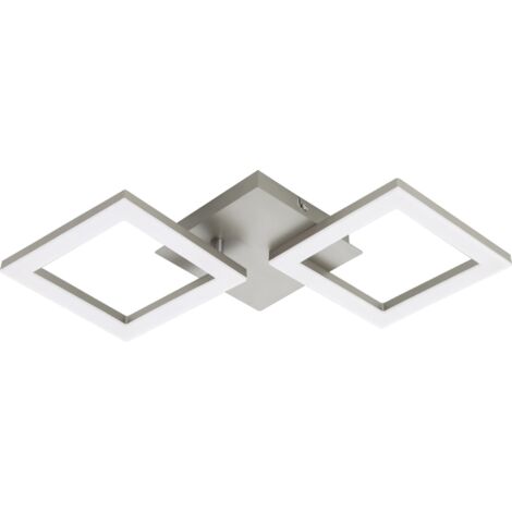 Eglo LED Deckenleuchte Huerta nickel matt 47 x 22,5 cm Deckenlampen & Kronleuchter